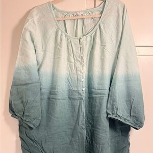 J. Jill Gradient Teal Blouse